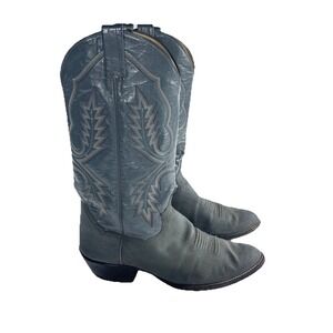 VTG Sanders Cowboy Boots Exotic Elephant Western Men's Sz 8.5 D Gray Rockabilly